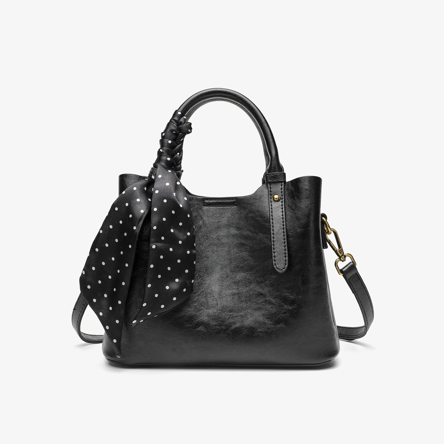 Handbag with a scarf