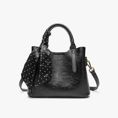 Handbag with a scarf