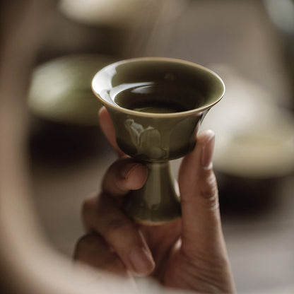 Handcrafted Ceramic High-Handled Tea Cup