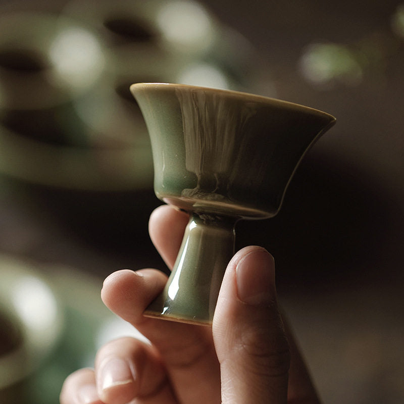Handcrafted Ceramic High-Handled Tea Cup