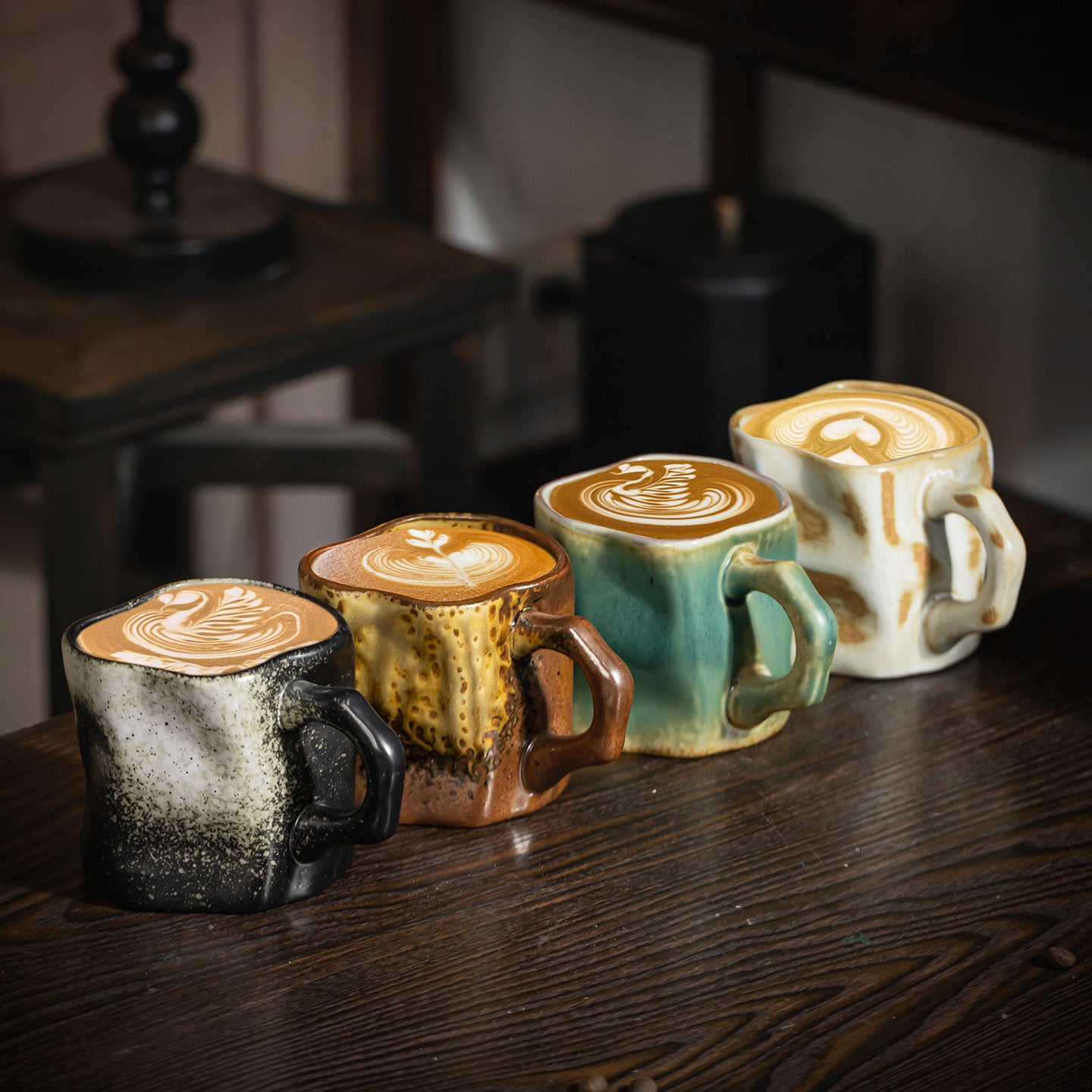 Handcrafted rough earthenware cups