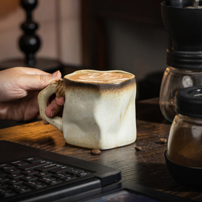 Handcrafted rough earthenware cups