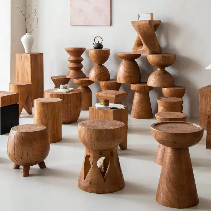 Handcrafted Solid Wood Side Table