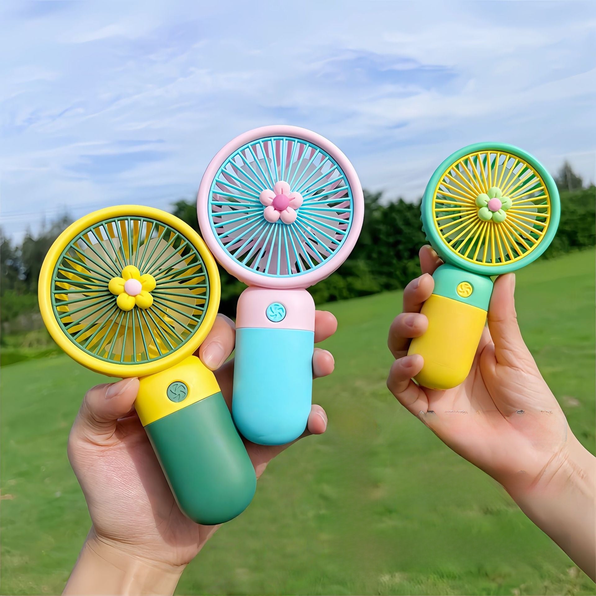 Handheld cartoon-style small fan