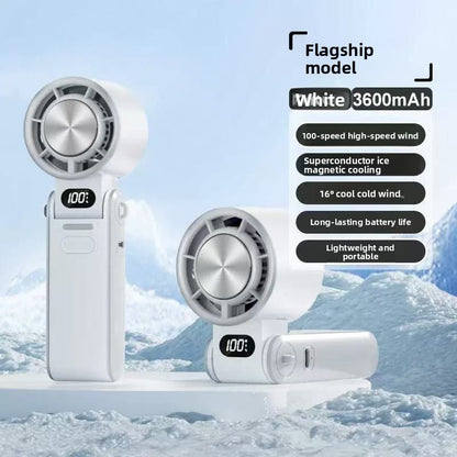 Handheld Cooling Fan with Digital Display