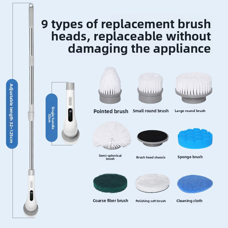 Handheld Electric Cleaning Brush with Long Handle