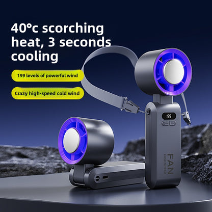 Handheld Folding Digital Display Neck Fan