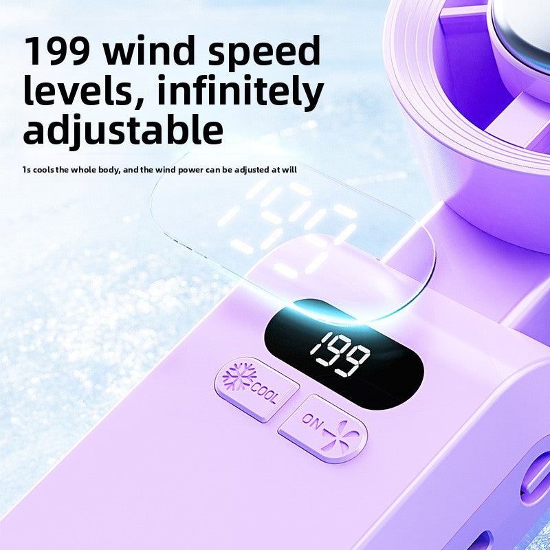 Handheld Folding Digital Display Neck Fan