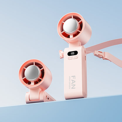 Handheld Folding Digital Display Neck Fan