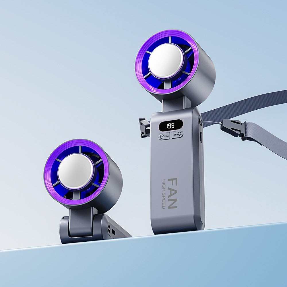 Handheld Folding Digital Display Neck Fan
