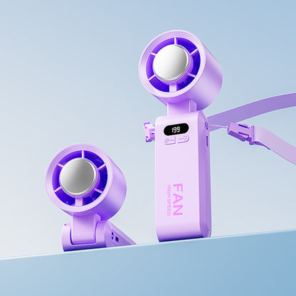 Handheld Folding Digital Display Neck Fan