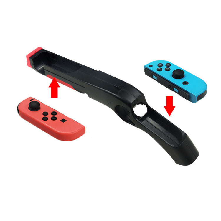 Handheld game gun with body-sensing gunstock