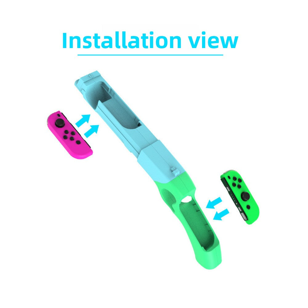 Handheld game gun with body-sensing gunstock
