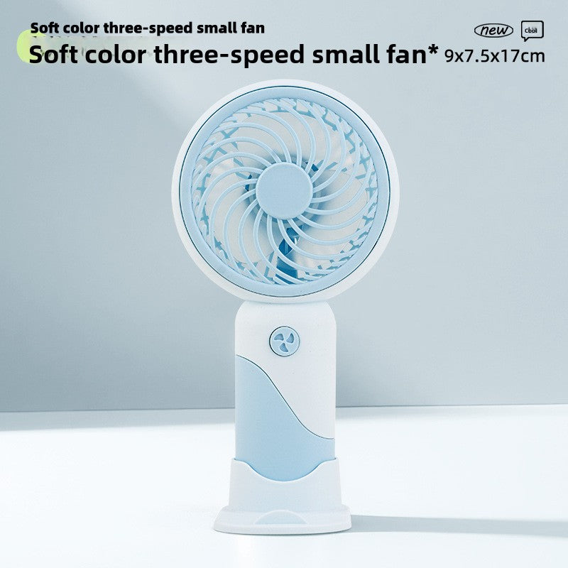 Handheld Mini Fan with Cartoon Flower Design, USB-Powered Desktop Portable Fan