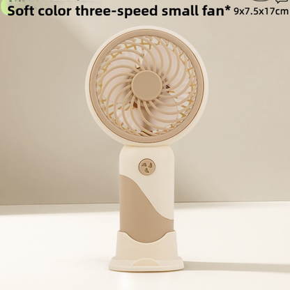 Handheld Mini Fan with Cartoon Flower Design, USB-Powered Desktop Portable Fan