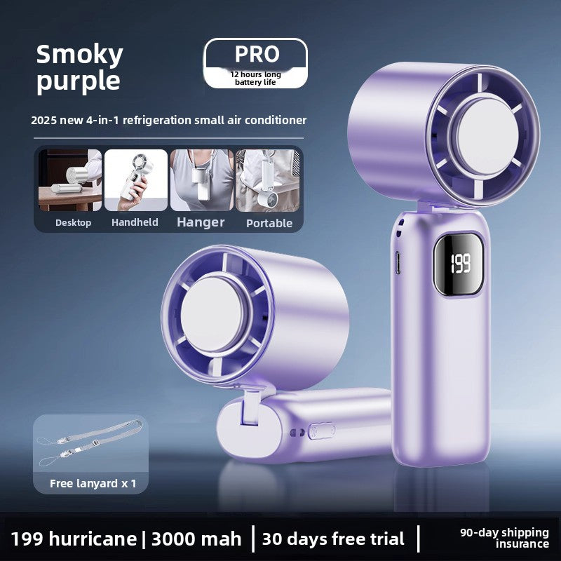 Handheld Mini Fan with Semiconductor Cooling and LED Display