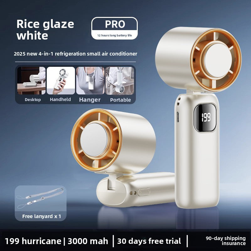 Handheld Mini Fan with Semiconductor Cooling and LED Display