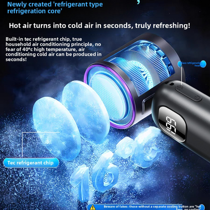 Handheld Mini Fan with Semiconductor Cooling and LED Display