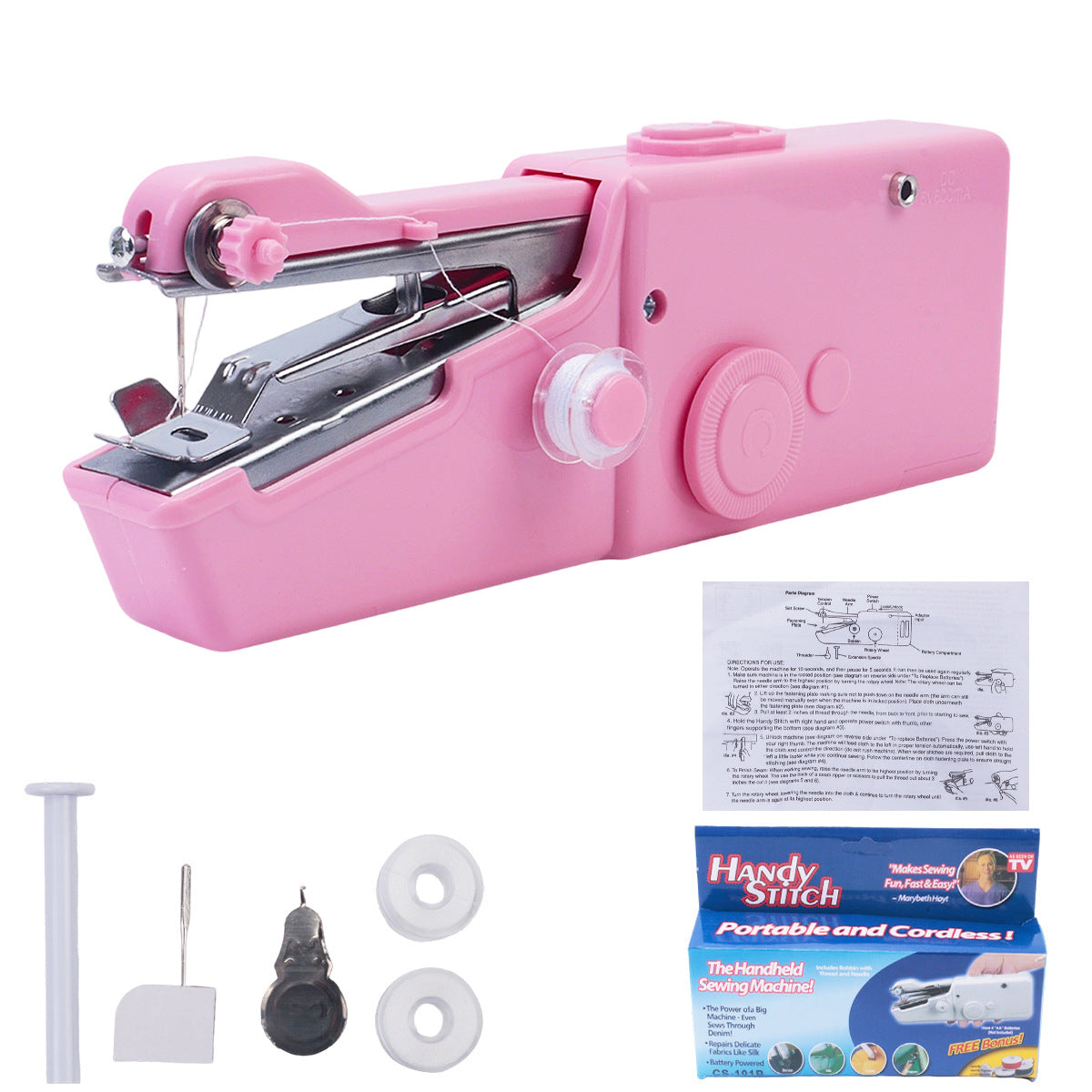 Handheld portable sewing machine