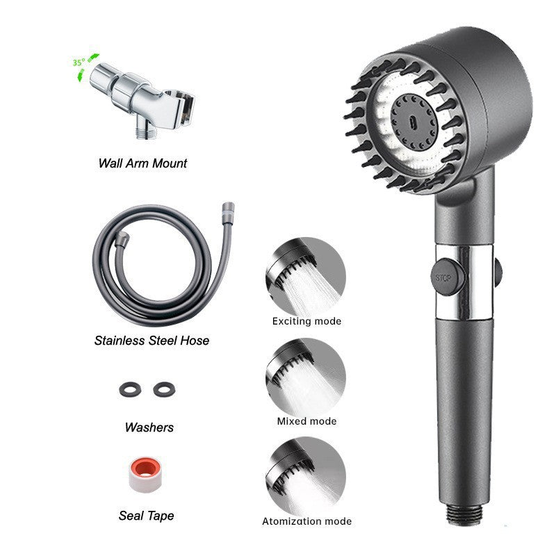 Handheld Pressurized Shower Head with Filter