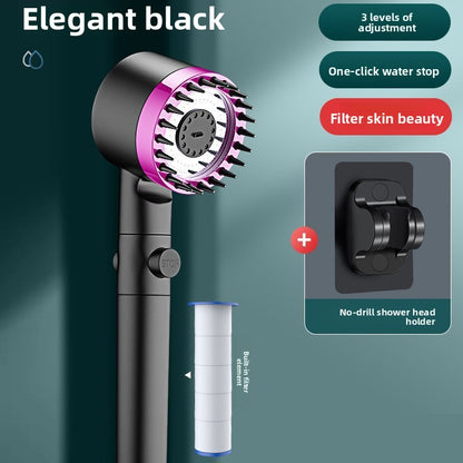 Handheld Pressurized Shower Head with Filter