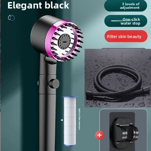 Handheld Pressurized Shower Head with Filter