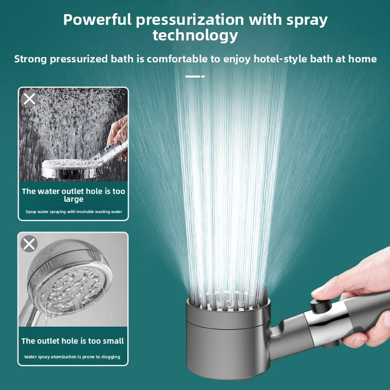 Handheld Pressurized Shower Head with Filter