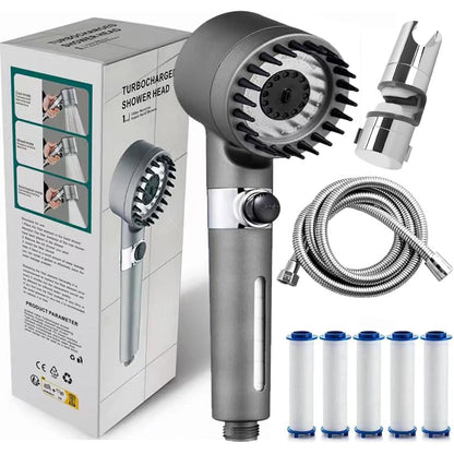 Handheld Pressurized Shower Head with Filter