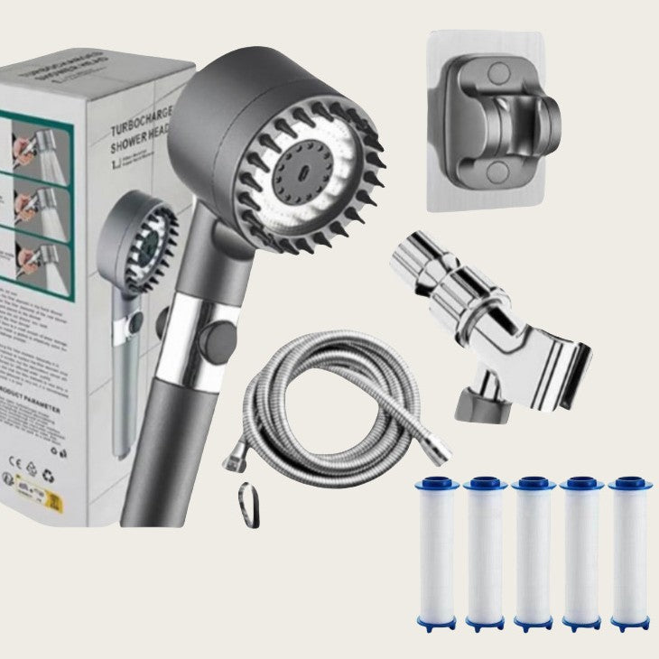 Handheld Pressurized Shower Head with Filter