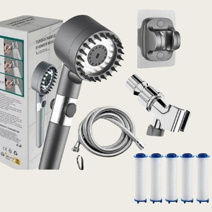 Handheld Pressurized Shower Head with Filter