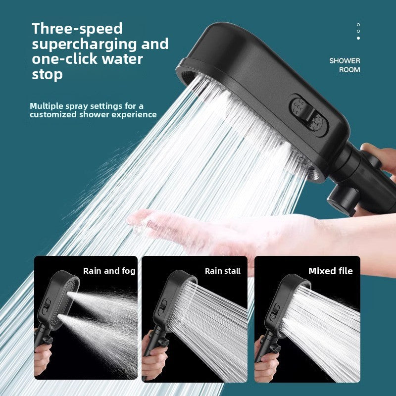 Handheld Pressurized Shower Head with Filter Nozzle