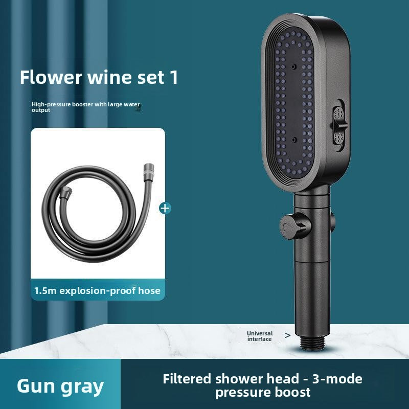 Handheld Pressurized Shower Head with Filter Nozzle