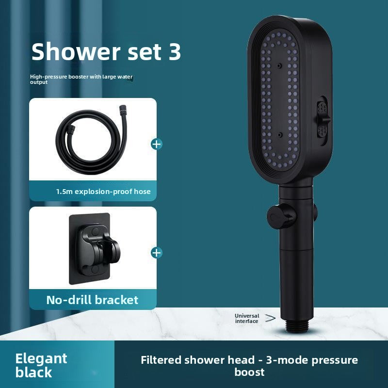 Handheld Pressurized Shower Head with Filter Nozzle