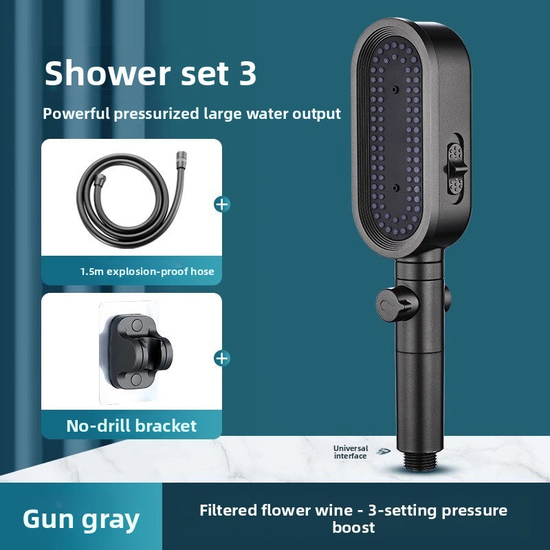 Handheld Pressurized Shower Head with Filter