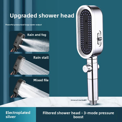 Handheld Pressurized Shower Head with Filter