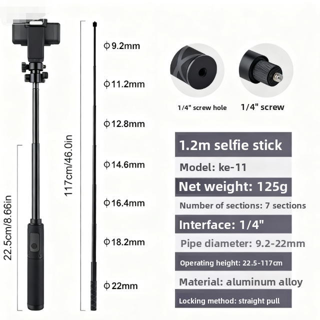 Handheld Shooting Bracket for Insta360 and DJI Osmo Action Cameras