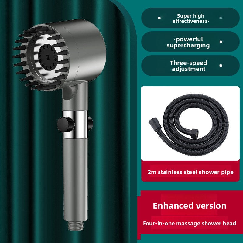 Handheld Shower Head with Filter and Pressure Boost