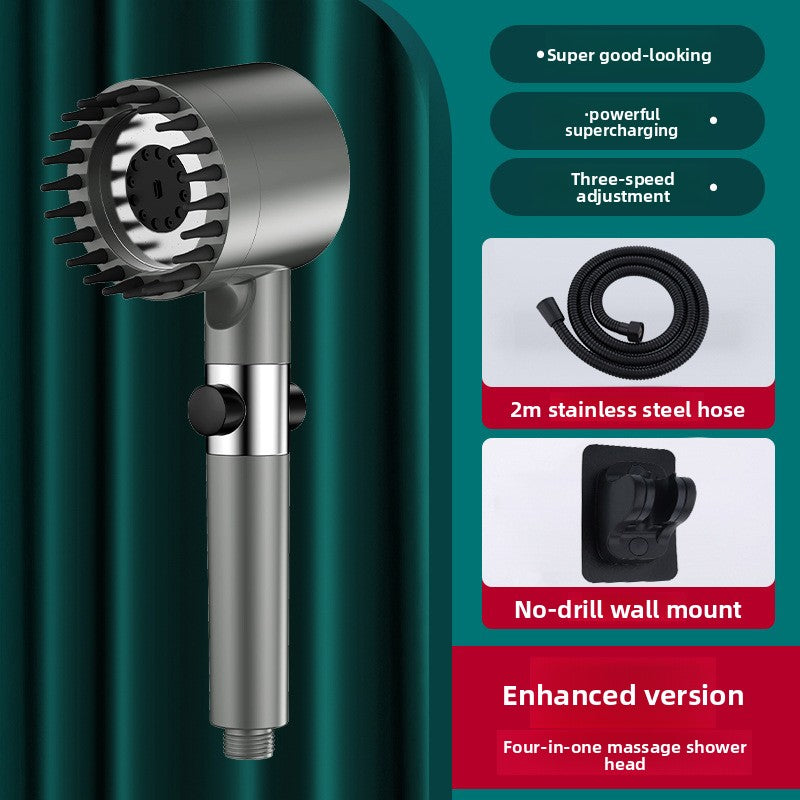 Handheld Shower Head with Filter and Pressure Boost