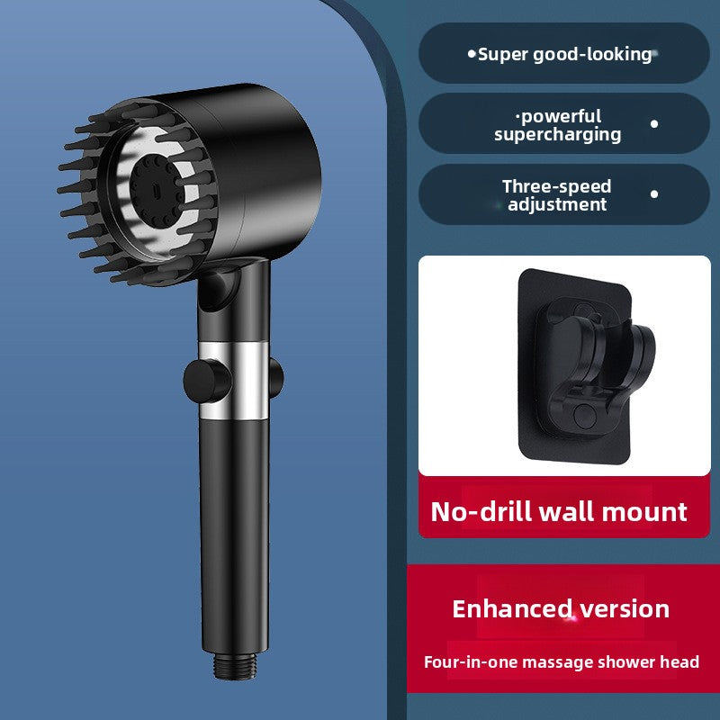 Handheld Shower Head with Filter and Pressure Boost