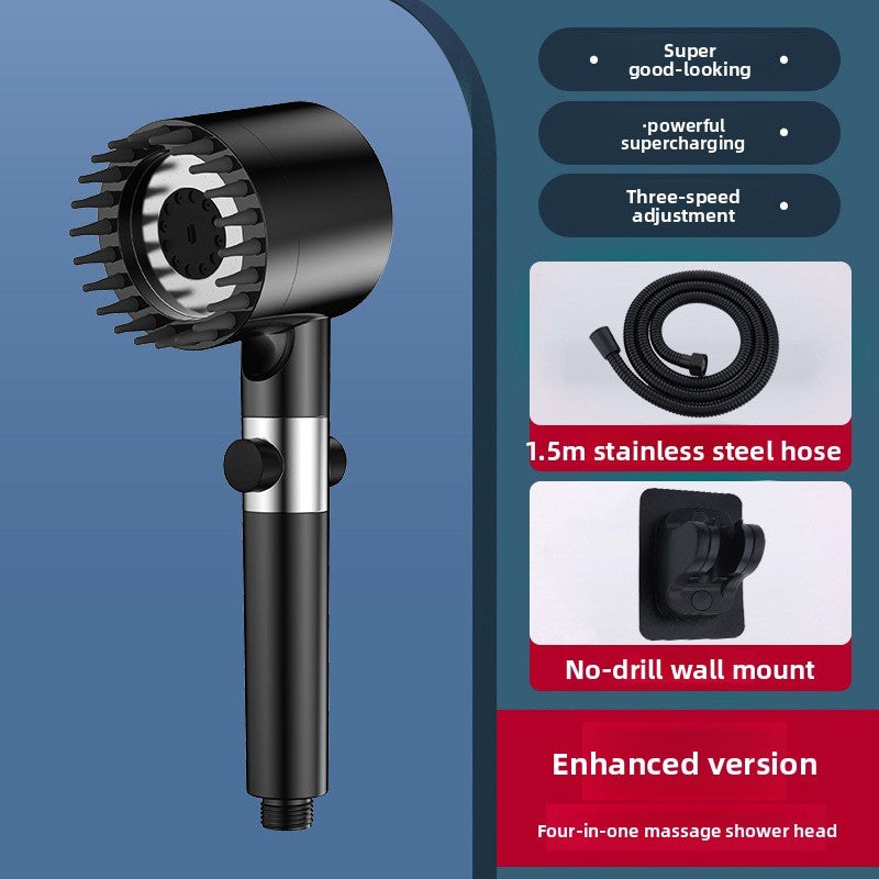 Handheld Shower Head with Filter and Pressure Boost