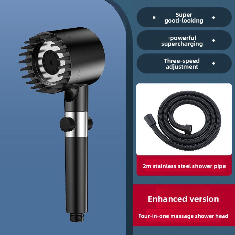 Handheld Shower Head with Filter and Pressure Boost