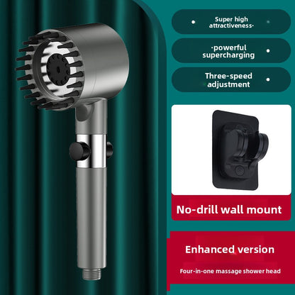 Handheld Shower Head with Filter and Pressure Boost