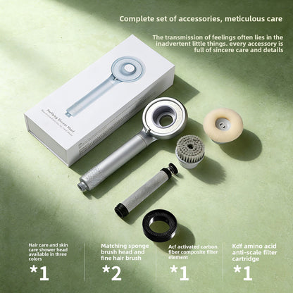 Handheld Shower Head with KDF Filter and Pressure Boost