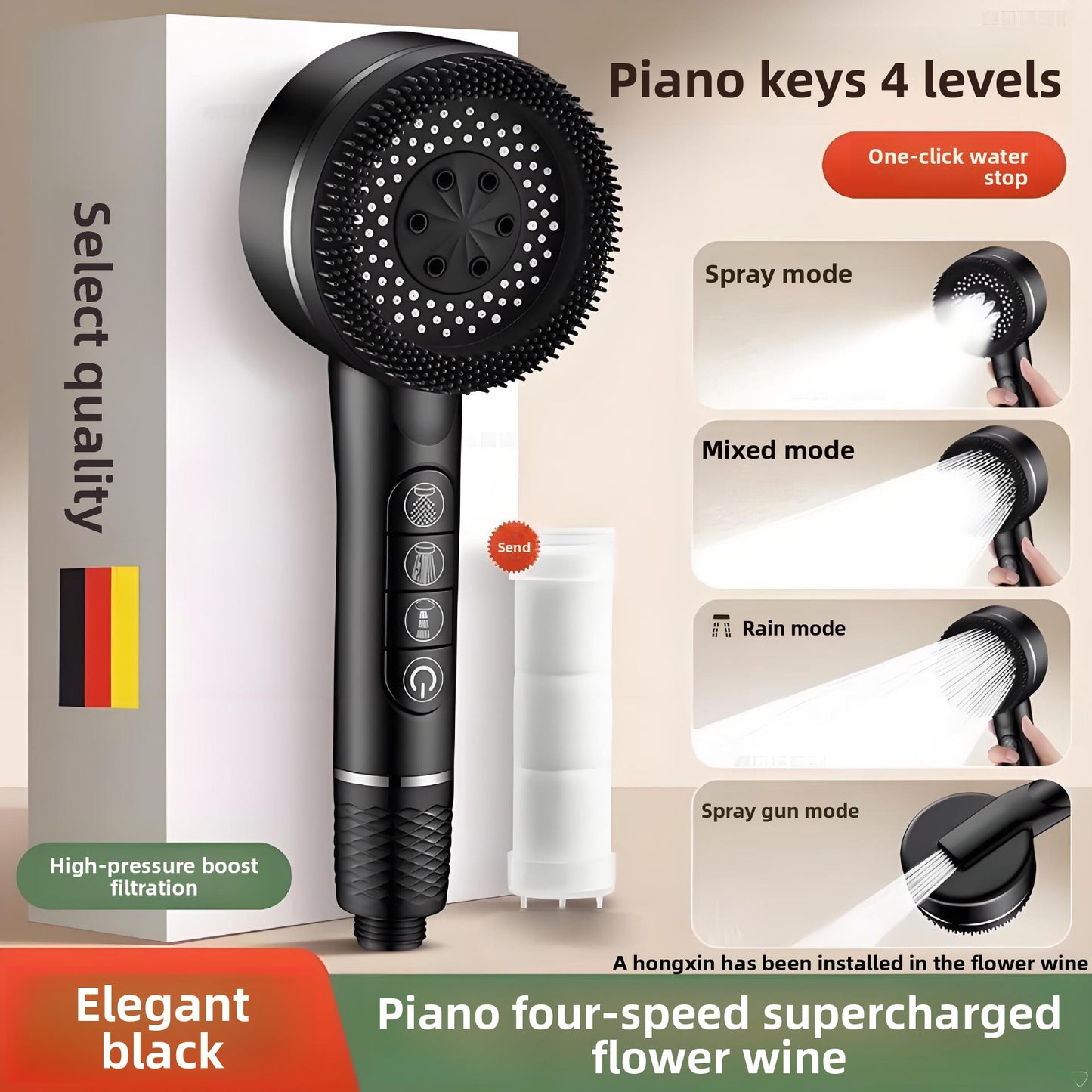 Handheld Shower Head with Multiple Spray Modes