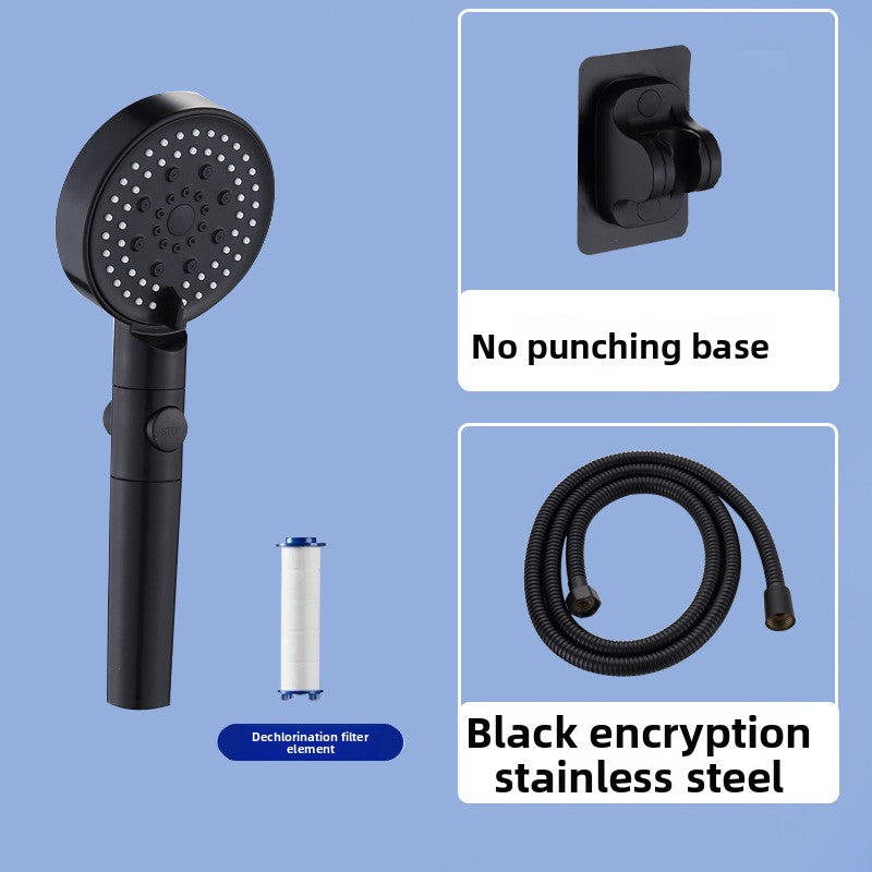 Handheld Shower Set with Four-Speed Filter and Pressurized Spray