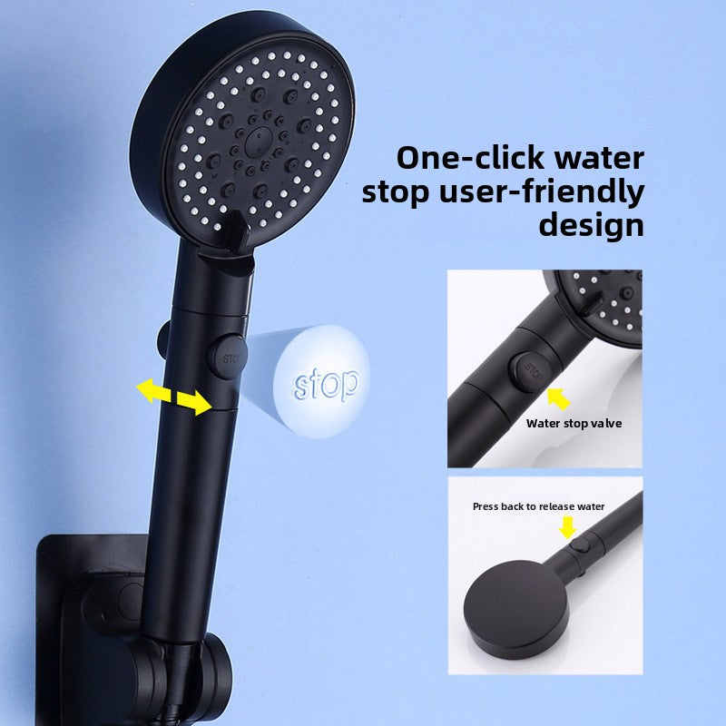 Handheld Shower Set with Four-Speed Filter and Pressurized Spray