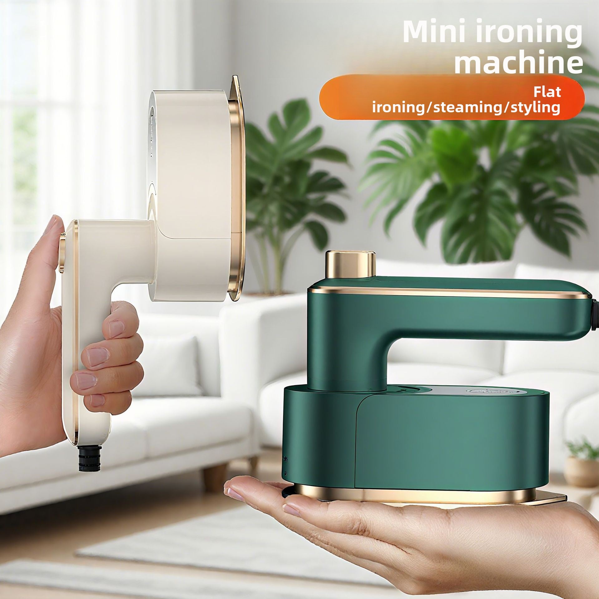 Handheld steam ironing machine