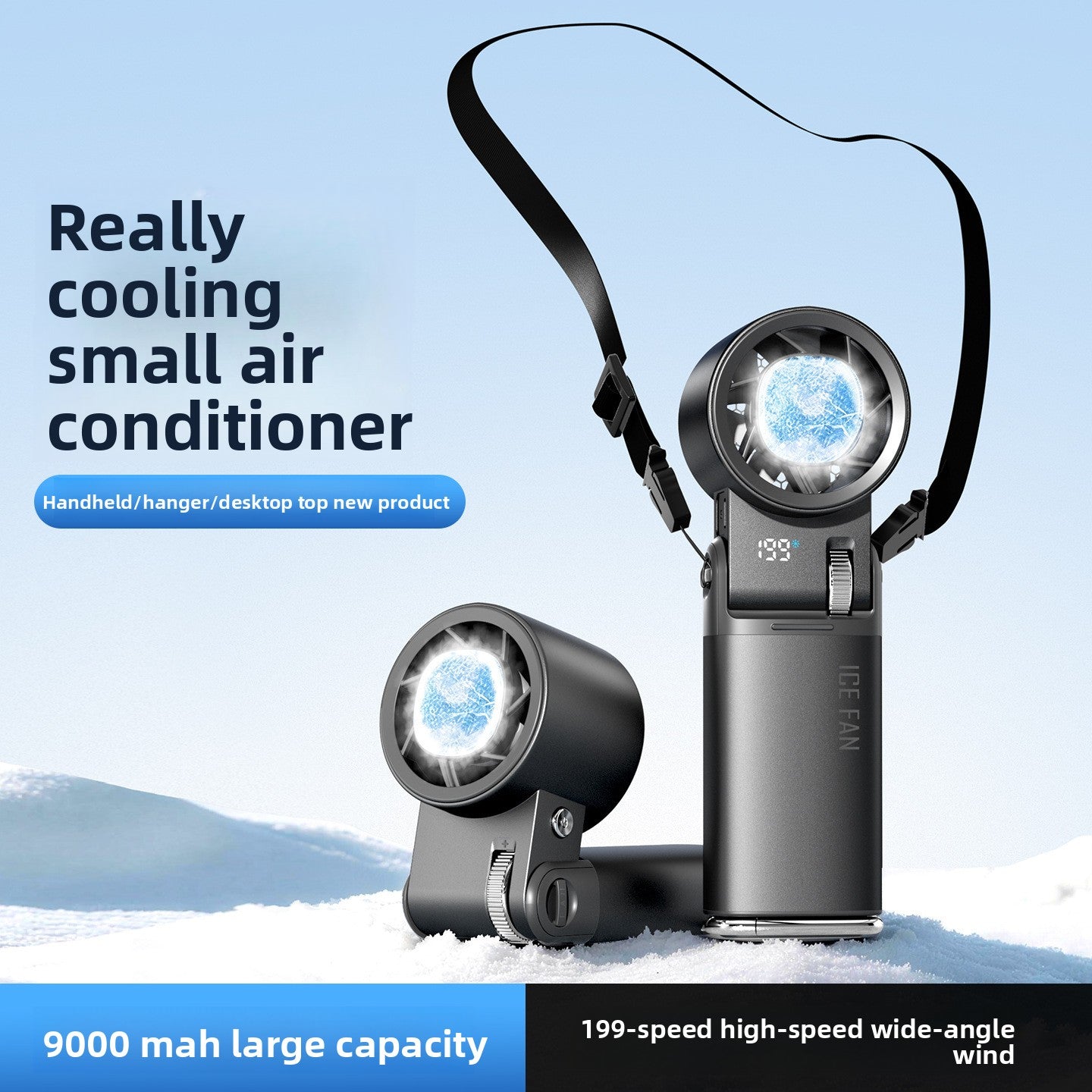 Handheld USB-rechargeable fan