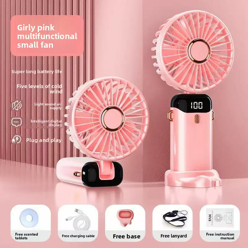 Handheld USB Rechargeable Silent Folding Fan