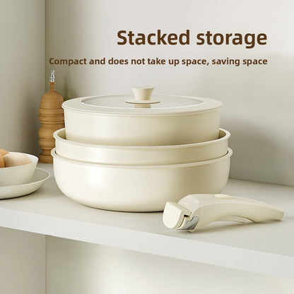 Handle detachable non-stick pan